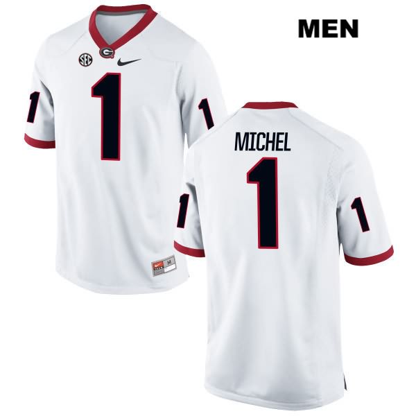 Georgia Bulldogs Men's Sony Michel #1 NCAA Authentic White Nike Stitched College Football Jersey EKF1156FL